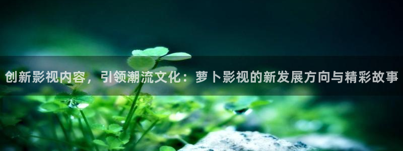 金牌影：创新影视内容，引领潮流文化：萝卜影视的新发展方向与精彩故事